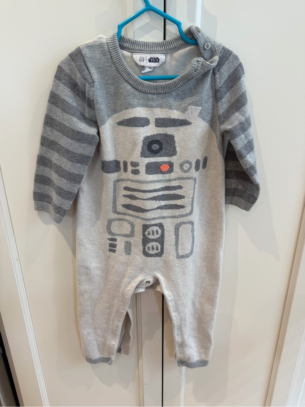 GAP 18-24m Gray Star Wars R2-D2 Knit One-Piece